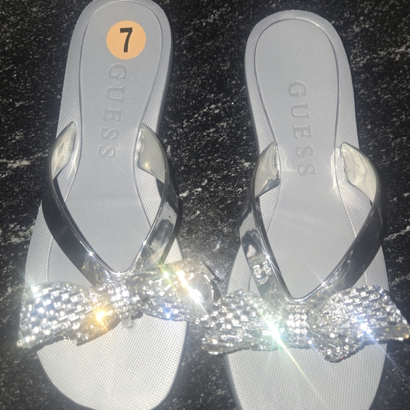 GUESS Silver Women's Sandals with Bow Accent - Picture 4 of 4